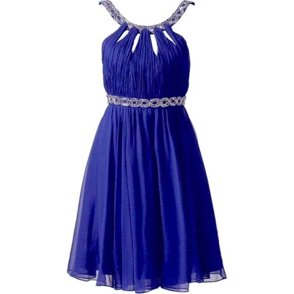 FOREVER NEW Size 8US Dress with beading blue silk gown